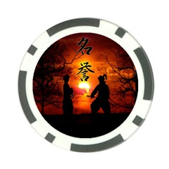 Ninja Sunset Poker Chip Card Guard from ArtsNow.com Front