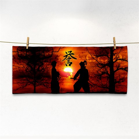 Ninja Sunset Hand Towel from ArtsNow.com Front