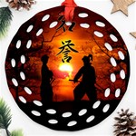 Ninja Sunset Ornament (Round Filigree)