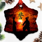 Ninja Sunset Ornament (Snowflake)