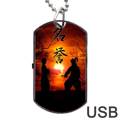 Ninja Sunset Dog Tag USB Flash (Two Sides) from ArtsNow.com Front