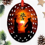 Ninja Sunset Ornament (Oval Filigree)
