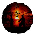 Ninja Sunset Large 18  Premium Round Cushion 