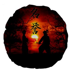 Ninja Sunset Large 18  Premium Flano Round Cushion  from ArtsNow.com Back