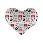 Music Is My Life Standard 16  Premium Flano Heart Shape Cushion 