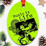 Music Is Life Ornament (Oval)