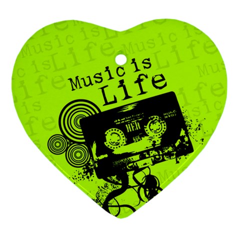 Music Is Life Ornament (Heart) from ArtsNow.com Front