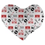 Music Is My Life Large 19  Premium Heart Shape Cushion