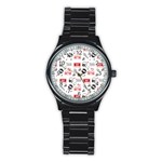 Music Is My Life Stainless Steel Round Watch
