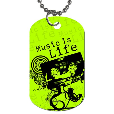 Music Is Life Dog Tag (Two Sides) from ArtsNow.com Front