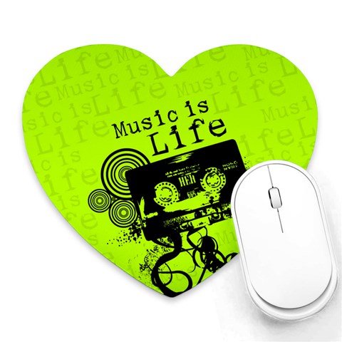 Music Is Life Heart Mousepad from ArtsNow.com Front