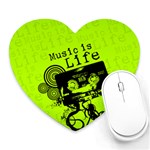 Music Is Life Heart Mousepad