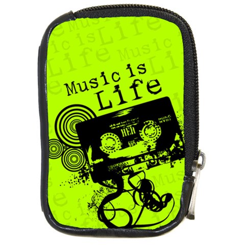 Music Is Life Compact Camera Leather Case from ArtsNow.com Front