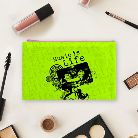 Music Is Life Cosmetic Bag (Medium) from ArtsNow.com Front