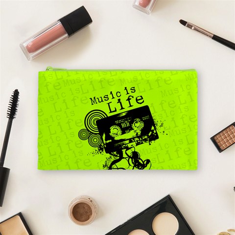 Music Is Life Cosmetic Bag (Medium) from ArtsNow.com Front