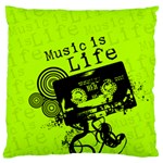 Music Is Life Large Cushion Case (One Side)