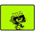 Music Is Life Double Sided Fleece Blanket (Large)