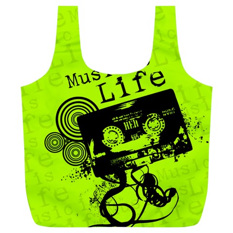 Music Is Life Full Print Recycle Bag (XL) from ArtsNow.com Front