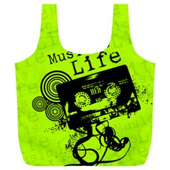 Music Is Life Full Print Recycle Bag (XL) from ArtsNow.com Front