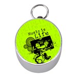 Music Is Life Silver Compass (Mini)