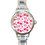 Muah Harts Round Italian Charm Watch