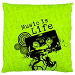 Music Is Life Large Flano Cushion Case (Two Sides)