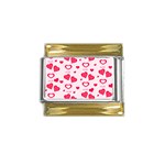 Muah Harts Gold Trim Italian Charm (9mm)