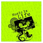 Music Is Life Large Satin Scarf (Square)