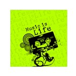 Music Is Life Small Satin Scarf (Square)