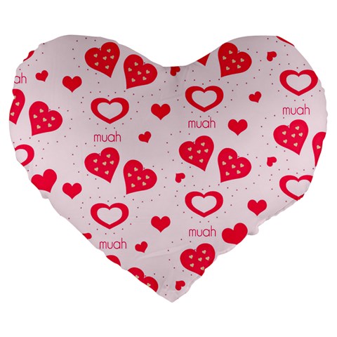 Muah Harts Large 19  Premium Heart Shape Cushion from ArtsNow.com Front