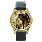 Metal Fluid Round Gold Metal Watch