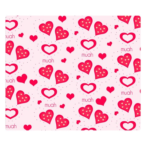 Muah Harts Double Sided Flano Blanket (Small) from ArtsNow.com 50 x40  Blanket Front