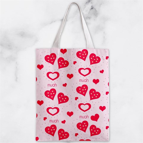 Muah Harts Zipper Classic Tote Bag from ArtsNow.com Front