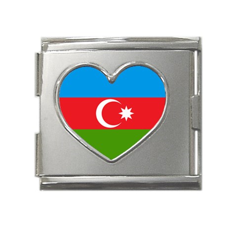 AzerbaijanF Mega Link Heart Italian Charm (18mm) from ArtsNow.com Front