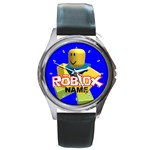 Roblox Unisex Round Metal Watch with Genuine Leather Band Round Metal Watch Clone