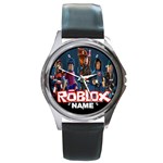 Roblox Unisex Round Metal Watch with Genuine Leather Band Round Metal Watch Clone