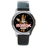 Roblox Unisex Round Metal Watch with Genuine Leather Band Round Metal Watch Clone