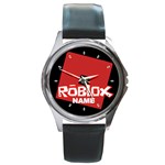 Roblox Unisex Round Metal Watch with Genuine Leather Band Round Metal Watch Clone