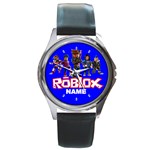 Roblox Unisex Round Metal Watch with Genuine Leather Band Round Metal Watch Clone