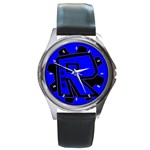 Roblox Unisex Round Metal Watch with Genuine Leather Band Round Metal Watch Clone