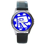 Roblox Unisex Round Metal Watch with Genuine Leather Band Round Metal Watch Clone