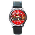 Roblox Unisex Round Metal Watch with Genuine Leather Band Round Metal Watch Clone