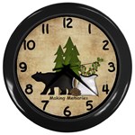 Happy Campers 10  Wall Clock Wall Clock (Black)