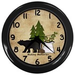 Happy Campers 10  Wall Clock Wall Clock (Black)