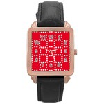 canadian maple leaves  Rose Gold Leather Watch 