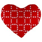 canadian maple leaves  Large 19  Premium Flano Heart Shape Cushion