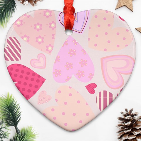 love05_bg3 Ornament (Heart) from ArtsNow.com Front