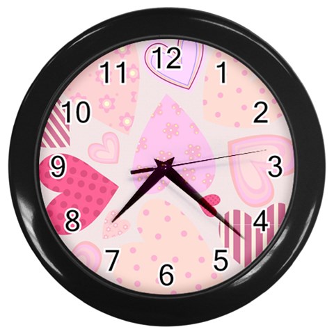 love05_bg3 Wall Clock (Black) from ArtsNow.com Front