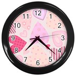 love05_bg3 Wall Clock (Black)