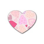 love05_bg3 Rubber Heart Coaster (4 pack)